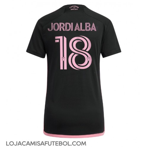 Camisa de Futebol Inter Miami Jordi Alba #18 Equipamento Secundário Mulheres 2024-25 Manga Curta